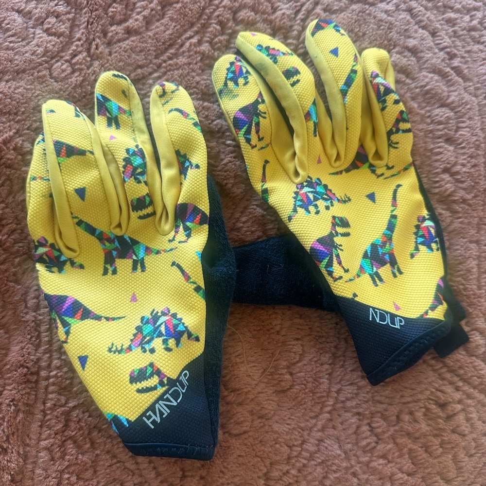 Hand up Gloves x Shredly Dinosaur MTB gloves